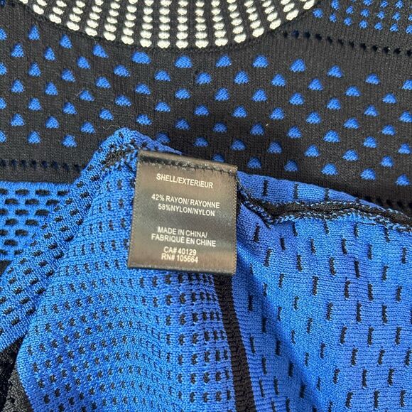 Alton Gray Bodycon Long Sleeve Striped Mesh Dress Size L - Picture 9 of 10